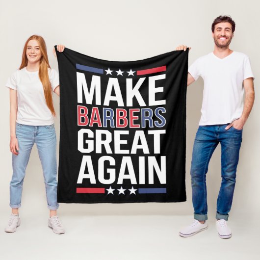 Maak Kappers Groot Again Kappers Voor Trump 2024 Fleece Deken (In situ)
