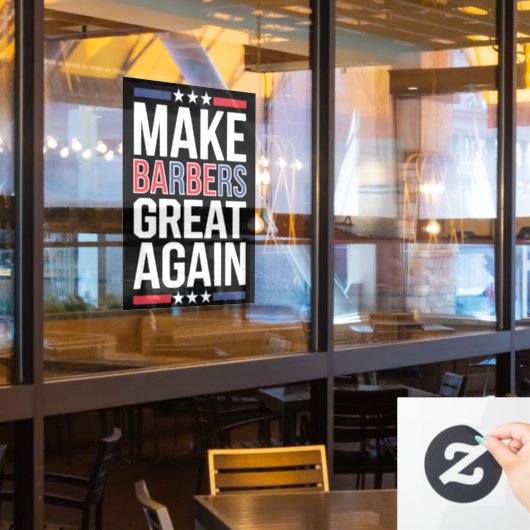 Maak Kappers Groot Again Kappers Voor Trump 2024 Raamsticker (Restaurant Raam)