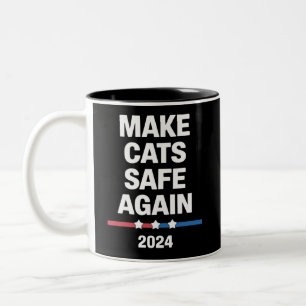 Maak Katten Veilig Tegen Grappig 2024 Presidentsch Tweekleurige Koffiemok