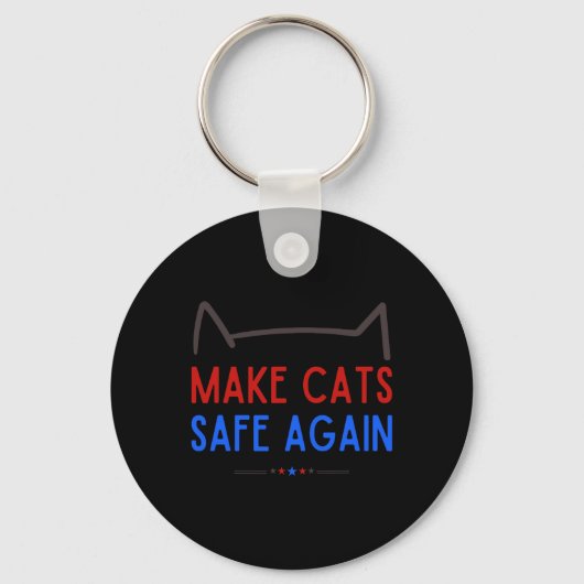 Maak katten weer veilig - grappig veiligheidsbewus sleutelhanger (Voorkant)