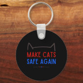 Maak katten weer veilig - grappig veiligheidsbewus sleutelhanger (Voorkant)