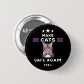 Maak katten weer veilig Grappige Kattenverkiezing  Ronde Button 5,7 Cm (Voorkant /achterkant)