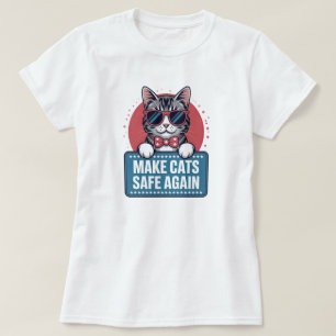 Maak Katten Weer Veilig Grappige Patriotische Katt T-shirt