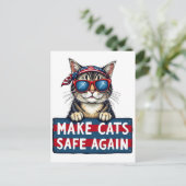 Maak katten weer veilig na verkiezing Trump Briefkaart (Staand voorkant)