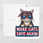 Maak katten weer veilig na verkiezing Trump Briefkaart (Voorkant / Achterkant)