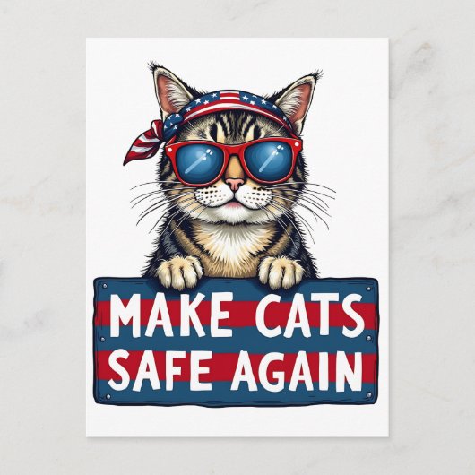 Maak katten weer veilig na verkiezing Trump Briefkaart (Voorkant)