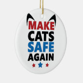 Maak katten weer veilig na verkiezing Trump Keramisch Ornament (Rechts)