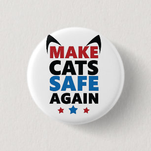 Maak katten weer veilig na verkiezing Trump Ronde Button 3,2 Cm