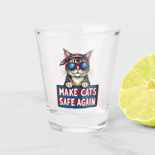 Maak katten weer veilig na verkiezing Trump Shot Glas (Voorkant)