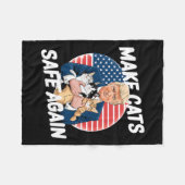 Maak katten weer veilig Stem Trump Red onze huisdi Fleece Deken (Voorkant (Horizontaal))