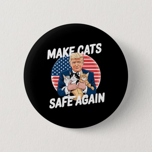 Maak katten weer veilig Stem Trump Red onze huisdi Ronde Button 5,7 Cm (Voorkant)