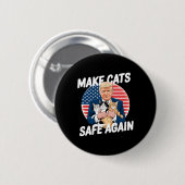 Maak katten weer veilig Stem Trump Red onze huisdi Ronde Button 5,7 Cm (Voorkant /achterkant)