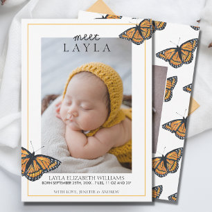 Maak kennis met Baby Butterfly Birth Aankondiging