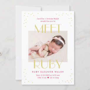 Maak kennis met Baby Editable Color Baby Birth Ann Feestdagenkaart