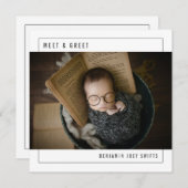 Maak kennis met Baby Modern Foto Birth Aankondiging (Voorkant / Achterkant)