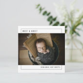 Maak kennis met Baby Modern Foto Birth Aankondiging (Staand voorkant)