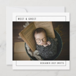 Maak kennis met Baby Modern Foto Birth Aankondiging