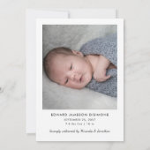 Maak kennis met Baby Photo Birth Aankondiging (Achterkant)