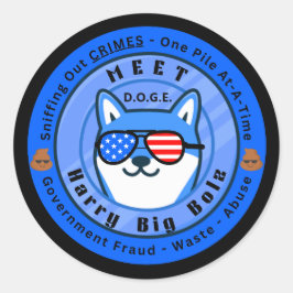 Maak kennis met D.O.G.E. Harry Big Bolz Ronde Sticker