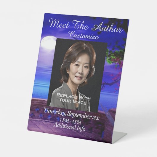 Maak kennis met de auteur Moonlight Water Reclamebord Met Voetstuk (Voorkant)