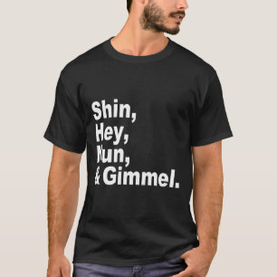 Maak kennis met de Dreidels: Shin, Hey, Nun, en Gi T-shirt
