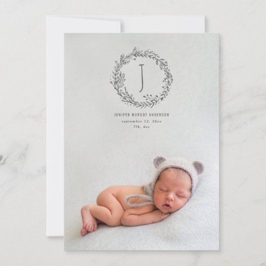 Maak kennis met de geboorte van een foto van een d aankondiging (Voorkant)