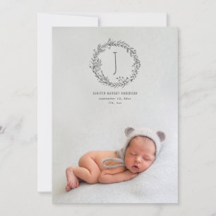 Maak kennis met de geboorte van een foto van een d aankondiging