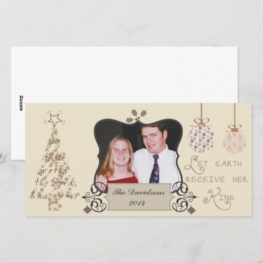 Maak kennis met de internationale kerstfotokaart feestdagenkaart (Voorkant / Achterkant)