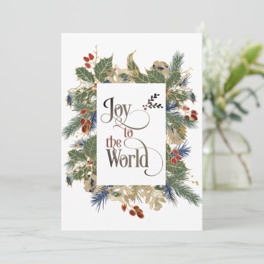 Maak kennis met de kerstcadeautjes van de Wereld Feestdagenkaart (Staand voorkant)