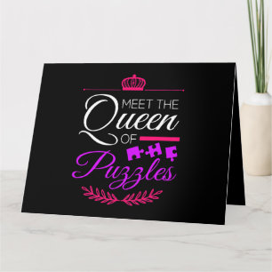 Maak kennis met de koningin van Puzzels Queen Puzz Kaart