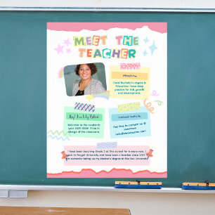Maak kennis met de leerkracht school klas poster