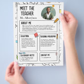 Maak kennis met de leraar moderne terug naar schoo flyer (Hand)