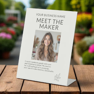 Maak kennis met de minimalistische Small Business  Reclamebord Met Voetstuk