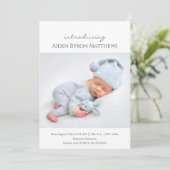 Maak kennis met de nieuwe aangepaste baby-foto met aankondiging (Staand voorkant)