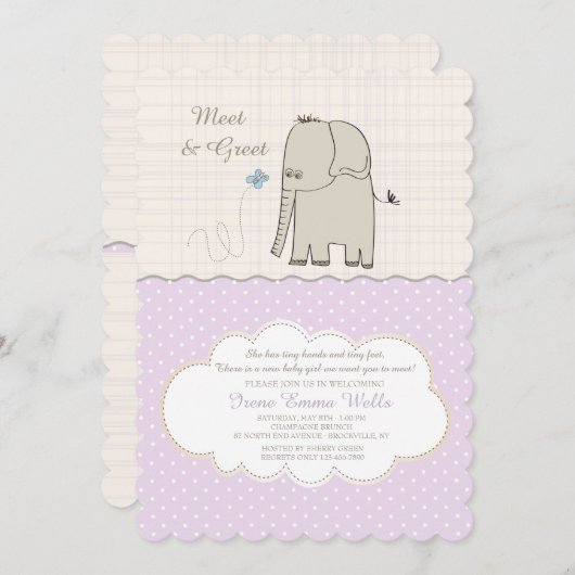 Maak kennis met de uitnodiging voor een groet kind (Voorkant / Achterkant)