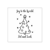 Maak kennis met de wereld aanpasbare kerstboom rubberstempel (Afrduk)