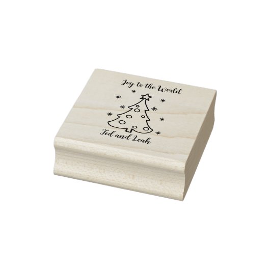 Maak kennis met de wereld aanpasbare kerstboom rubberstempel (Stempel)