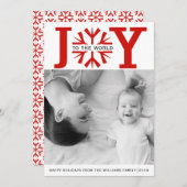 Maak kennis met de wereld van de rode sneeuwvlok m feestdagenkaart (Voorkant / Achterkant)