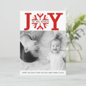 Maak kennis met de wereld van de rode sneeuwvlok m feestdagenkaart (Staand voorkant)