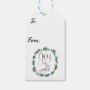 Maak kennis met de wereld van kerstcadeautags blau cadeaulabel