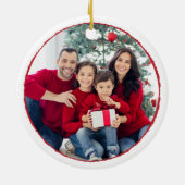 Maak kennis met de wereldfoto met Kerstmis/feestda Keramisch Ornament (Achterkant)