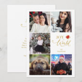 Maak kennis met de wereldpoinsettias collage 5 fot feestdagenkaart (Voorkant / Achterkant)