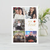 Maak kennis met de wereldpoinsettias collage 5 fot feestdagenkaart (Staand voorkant)