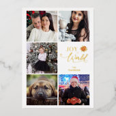 Maak kennis met de wereldpoinsettias collage 5 fot folie uitnodiging (Voorkant)