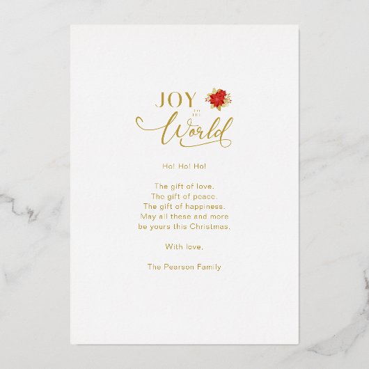 Maak kennis met de wereldpoinsettias collage 5 fot folie uitnodiging (Achterkant)