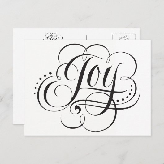 Maak kennis met de World Elegant Kerstkalligraphy Feestdagenkaart (Voorkant / Achterkant)