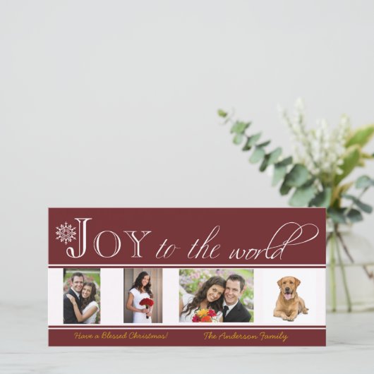 Maak kennis met de World KerstPhoto Card Feestdagenkaart (Staand voorkant)