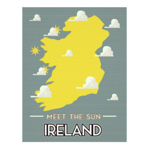 Maak kennis met de zon Ierland vintage reisposter Foto Afdruk