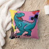 Maak kennis met Dino het blauwe en roze Dinosaur-S Kussen (Deken)