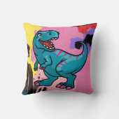 Maak kennis met Dino het blauwe en roze Dinosaur-S Kussen (Achterkant)